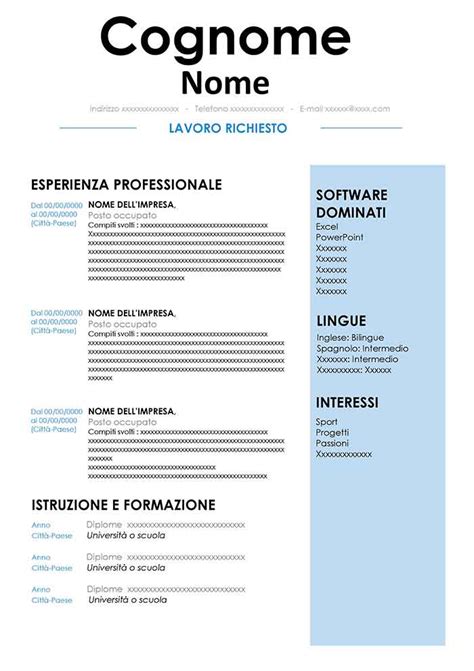 ilmainen cv|Modelli Curriculum Vitae Gratis Word da Compilare (Download)